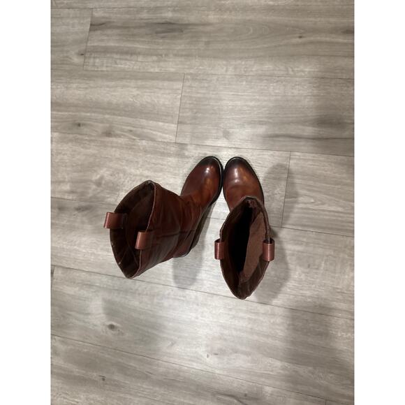 Arturo Chiang Rossa Brown Leather Western Boot Pull On Women's Size 8½ - Picture 4 of 10